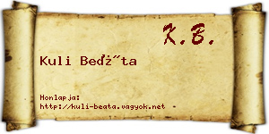 Kuli Beáta névjegykártya