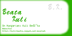 beata kuli business card